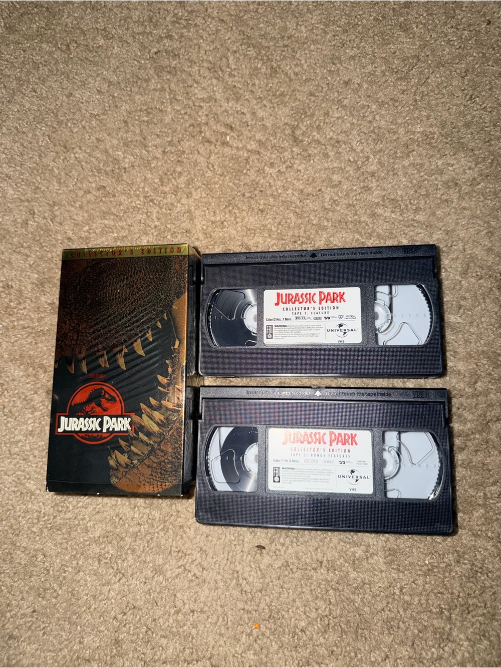 Jurassic Park Collector’s Edition VHS 2-Tape Set Bonus Features Vintage